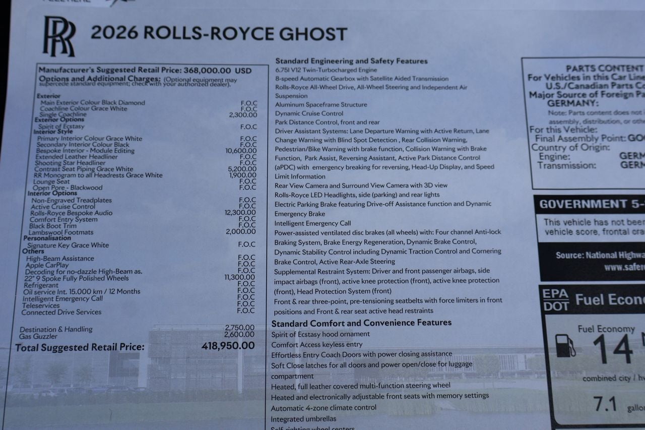 2026 Rolls-Royce Ghost Sedan