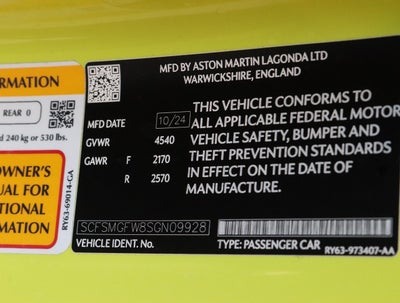 2025 Aston Martin Vantage Coupe