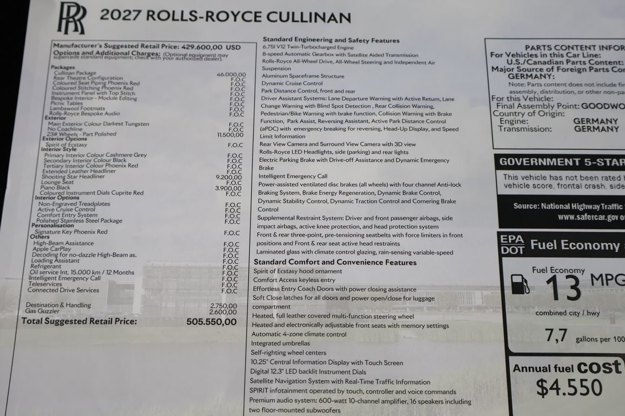 2027 Rolls-Royce Cullinan Sport Utility