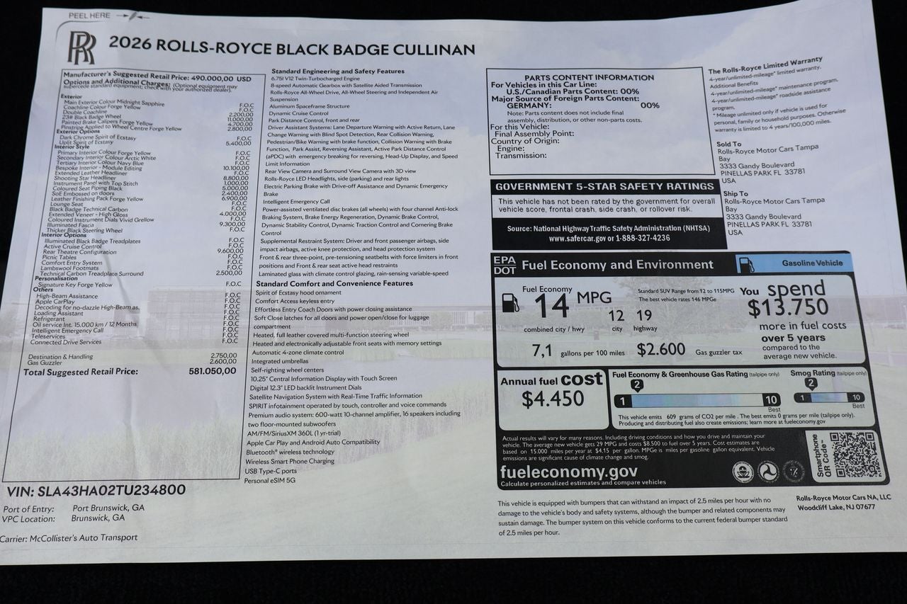 2026 Rolls-Royce Cullinan Black Badge