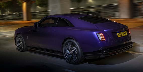 Rear stylish design of the Rolls-Royce Black Badge Spectre