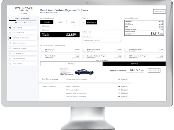 iMac on page customizing payment
