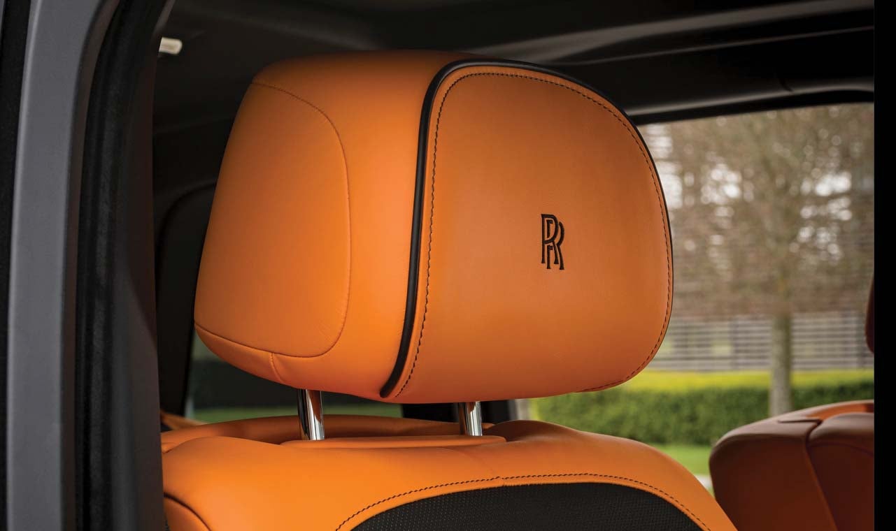 Leather embroirdered headrest